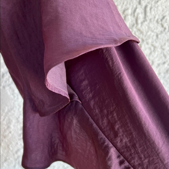 Express Women's Plum Ruffle Sleeve Blouse - Picture 8 of 16